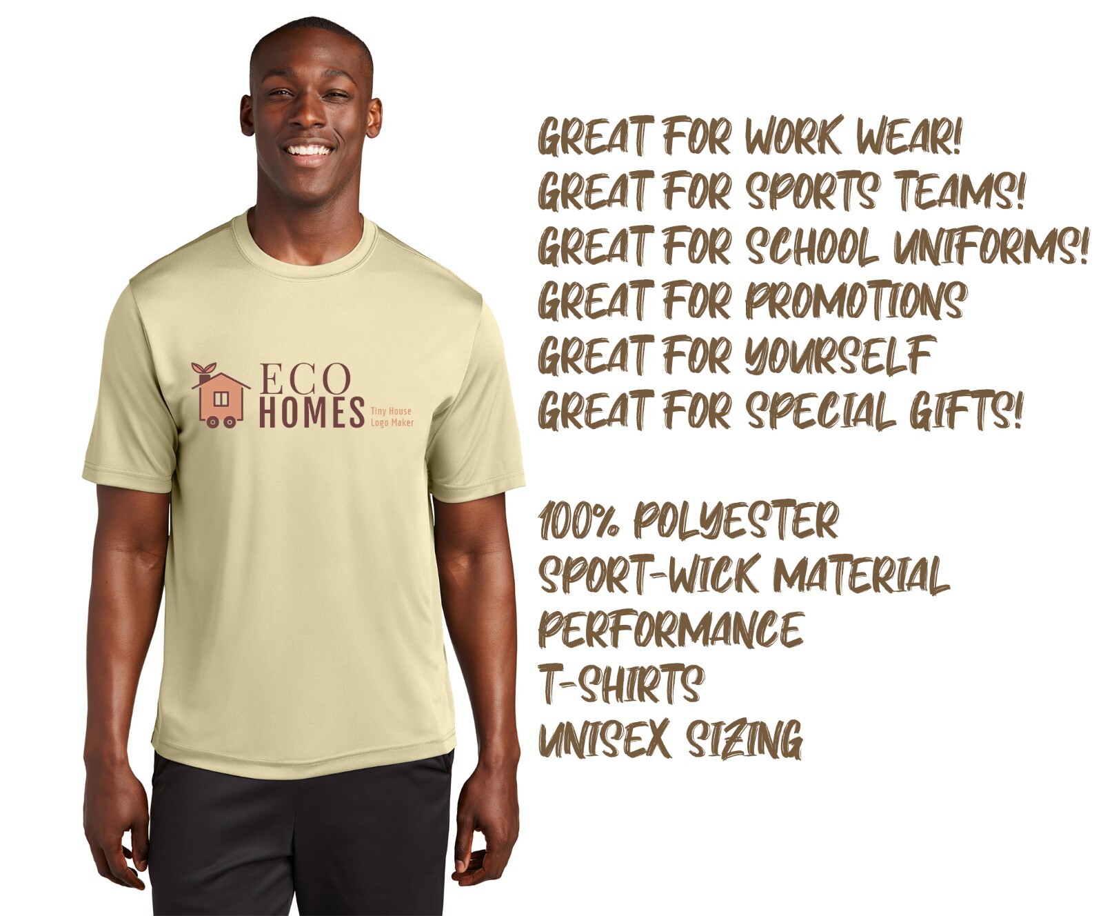 Ink Stitch Design Your Own Custom Logo Photo Texts Poly Performance Unisex Tees gallery