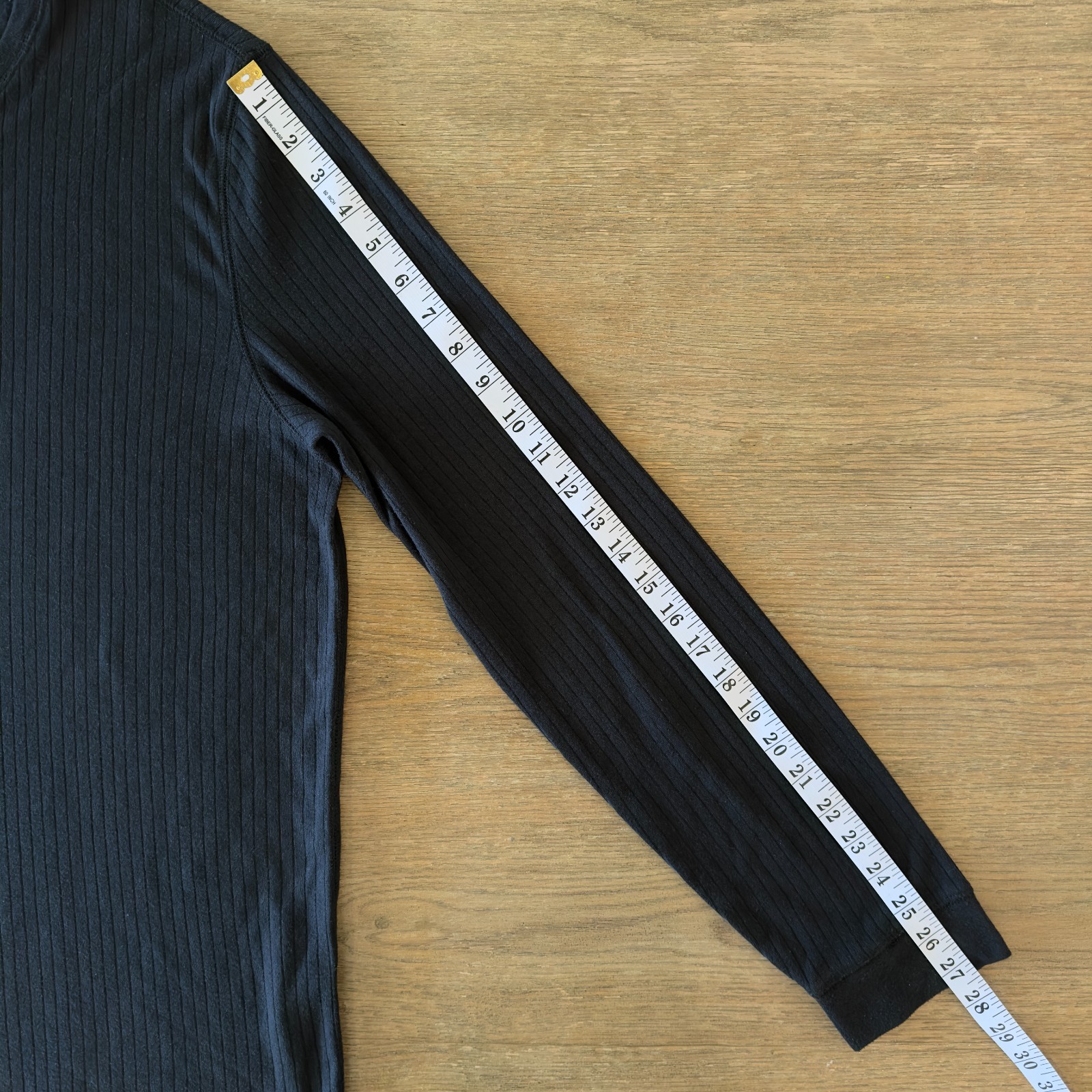 VINCE Men's Long-Sleeve Ribbed Knit Henley Top-Black-Crewneck Casual Basic-Sz XL gallery
