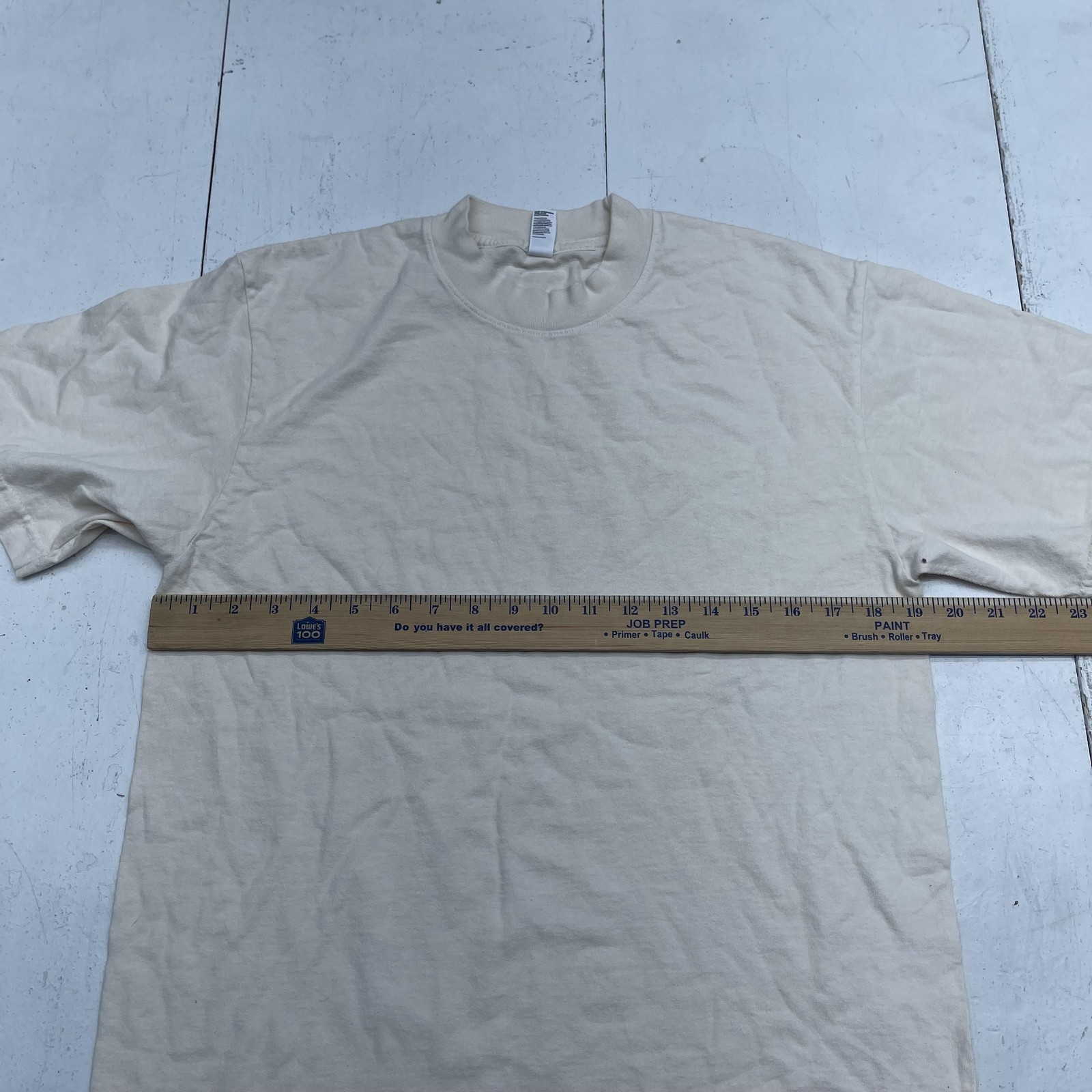 Los Angeles Apparel Shirt Mens Small Natural 6.5oz Garment Dyed Crewneck USA gallery