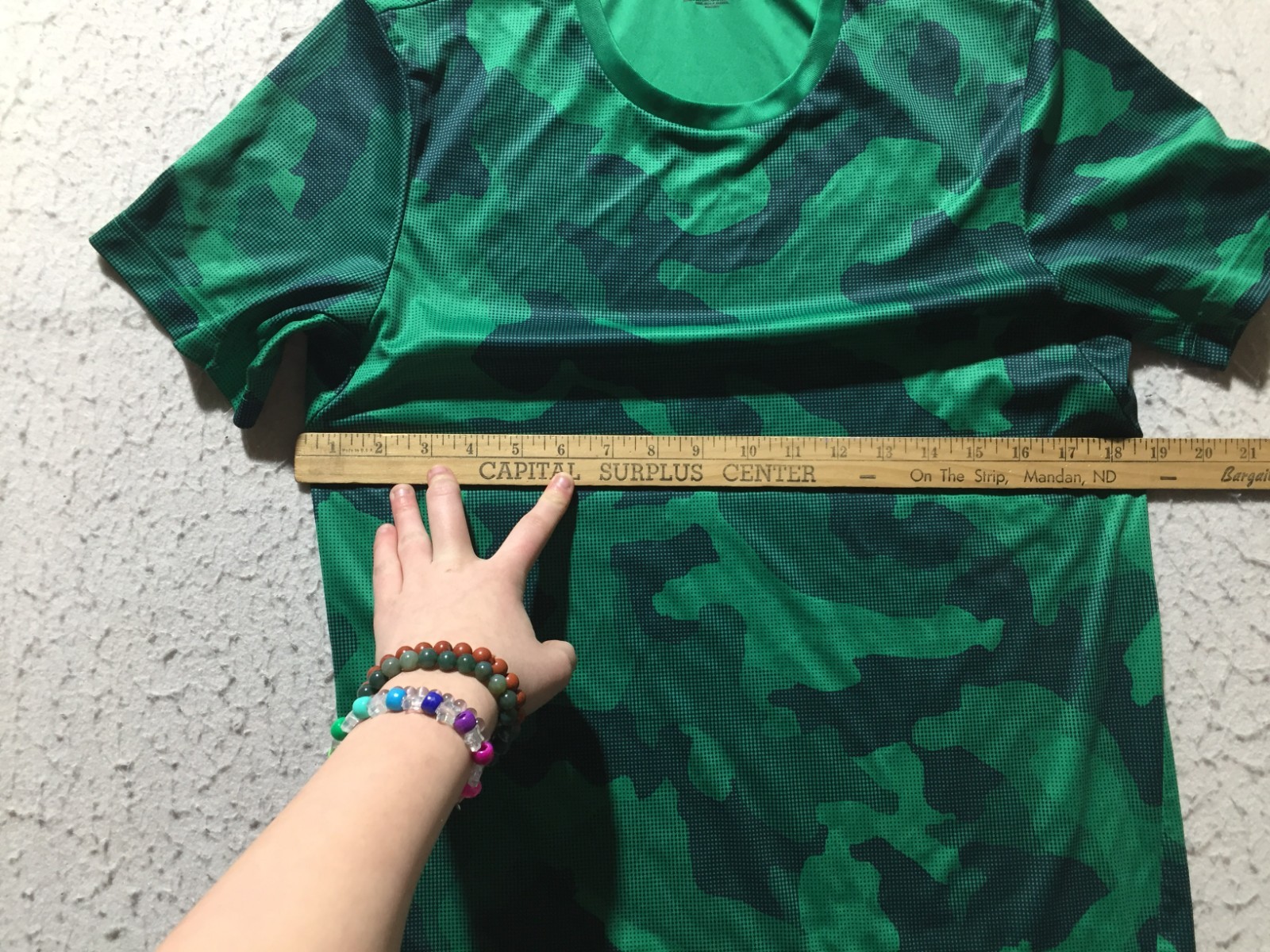 Tek Gear Dry Tek Shirt Mens S Small Green Camouflage Digital Crew Neck Short Slv gallery
