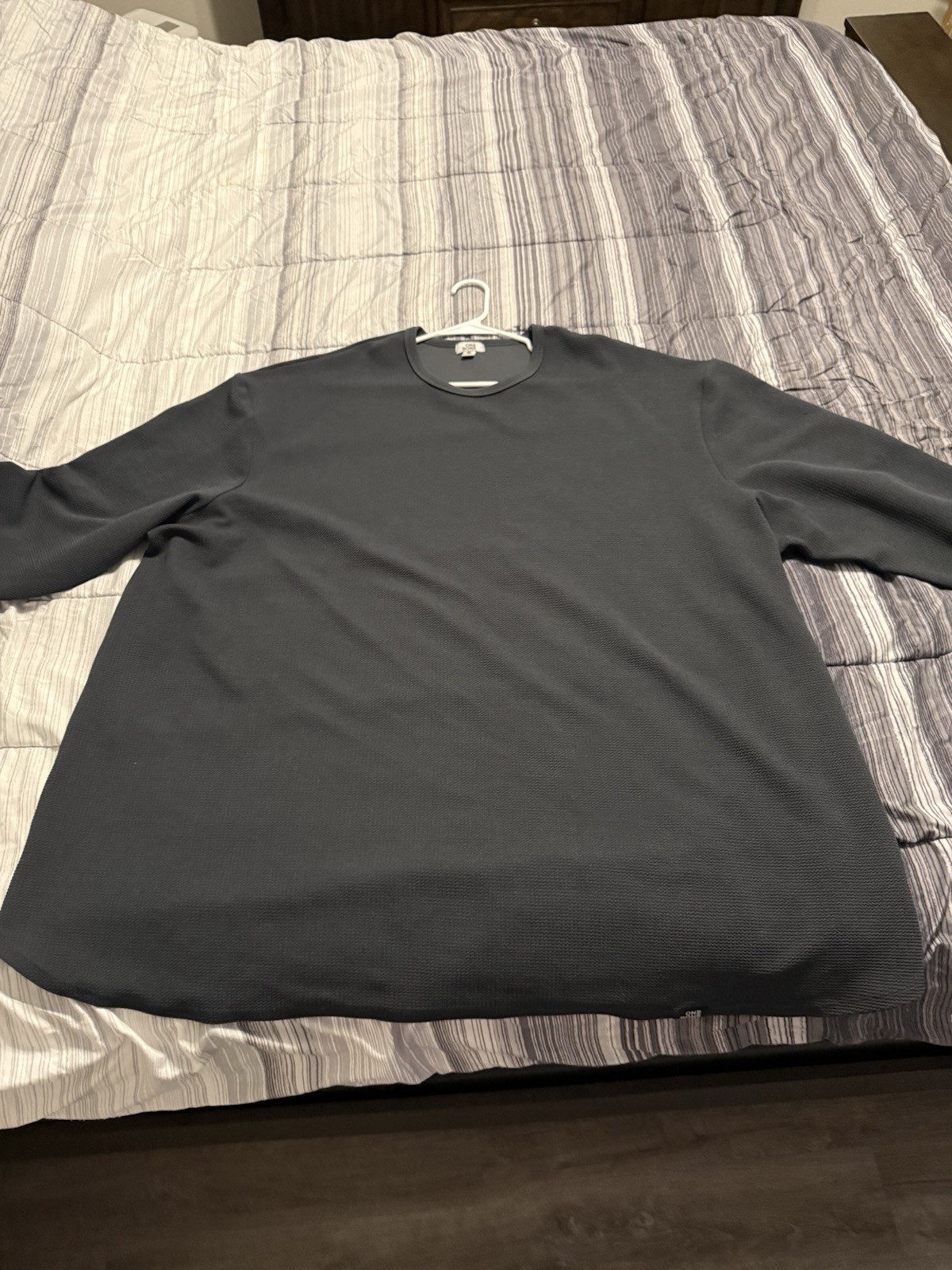 One Bone Bullet Men's 7XL Gray Long Sleeve Shirt, Wrinkle-Free, Waffle Tee gallery