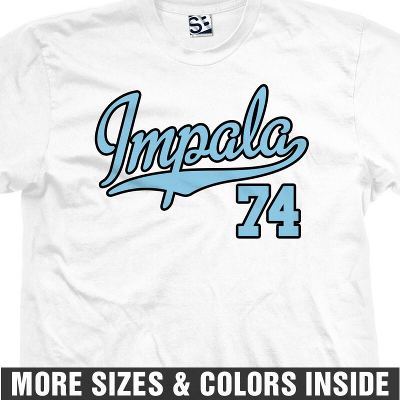 74 Impala PRO Script T-Shirt | 1974 SS Jersey Team Sports Logo Design Print Tee gallery