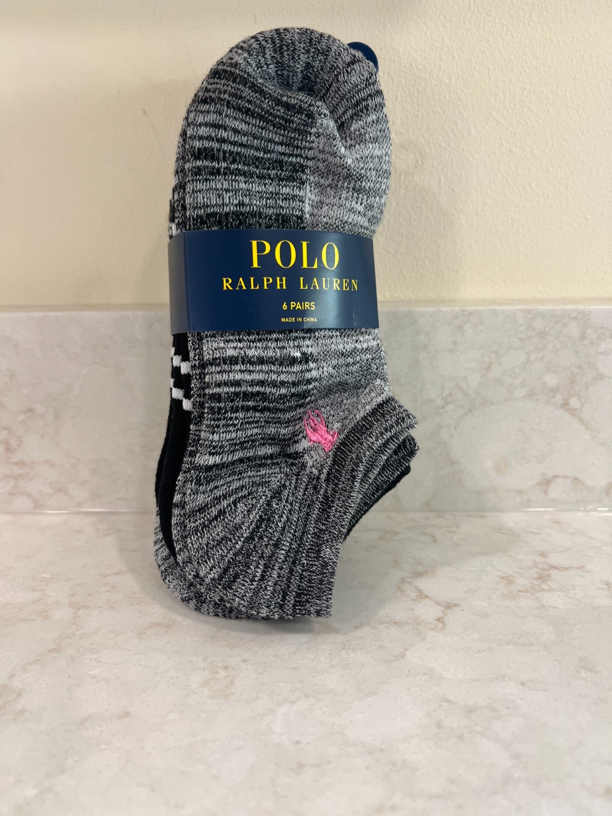 NEW 6 PAIRS PACK POLO RALPH LAUREN WOMEN NO SHOW SOCKS ASSORTED SIZE 4-10.5