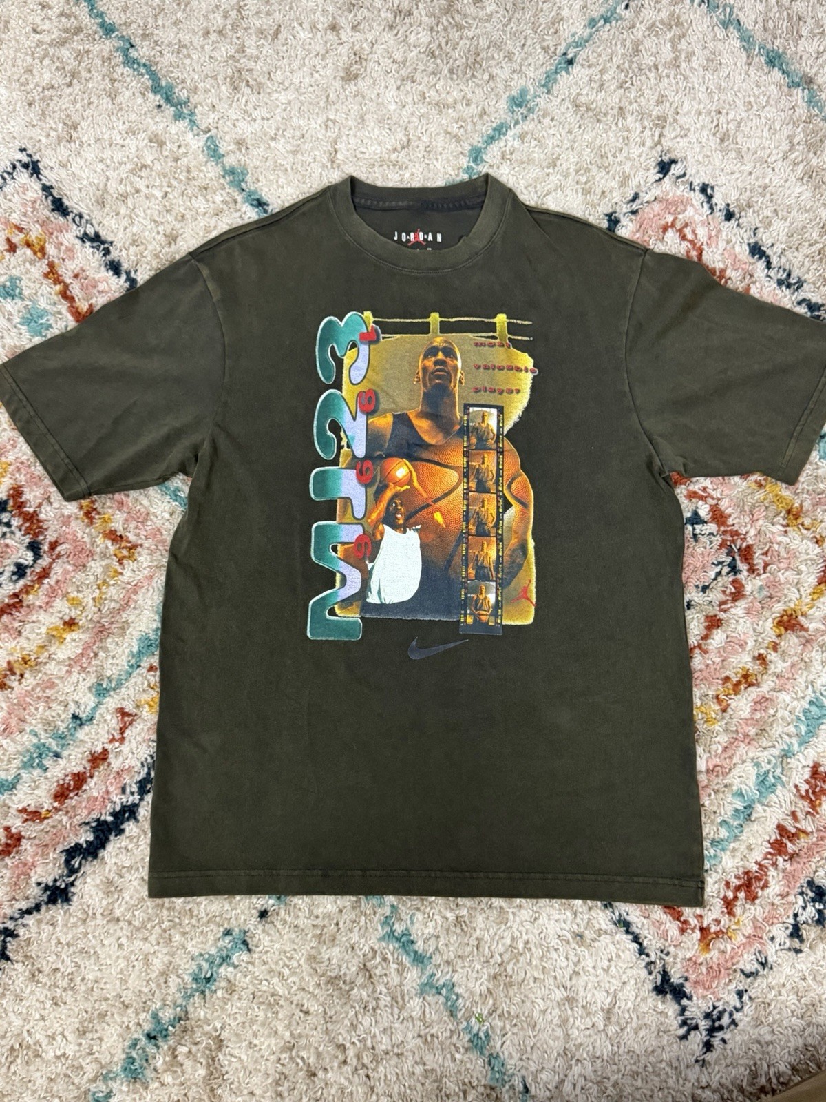 NWT Nike Air Jordan 1996 MJ23 Graphic Off Noir T-Shirt Men’s Sz Sm FZ-1991-045 gallery