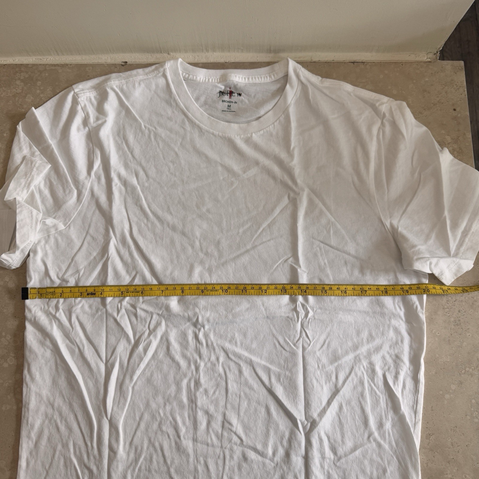 J Crew Tall Broken In Short Sleeve Crew Neck T Shirt Mens Size Medium Tall White gallery