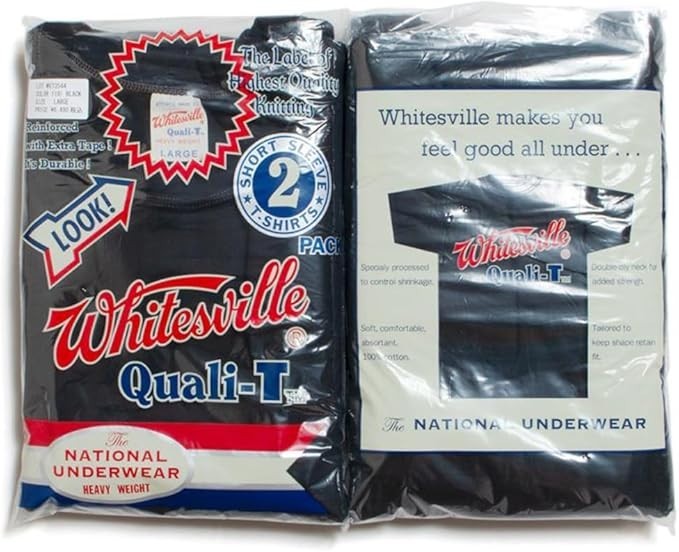 WHITESVILLE 2 PACK T-SHIRT Black WV73544 Made in Japan gallery