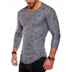 Men Shaper Workout Training Muscle Fitness Activewear Long Sleeve Tee Shirt