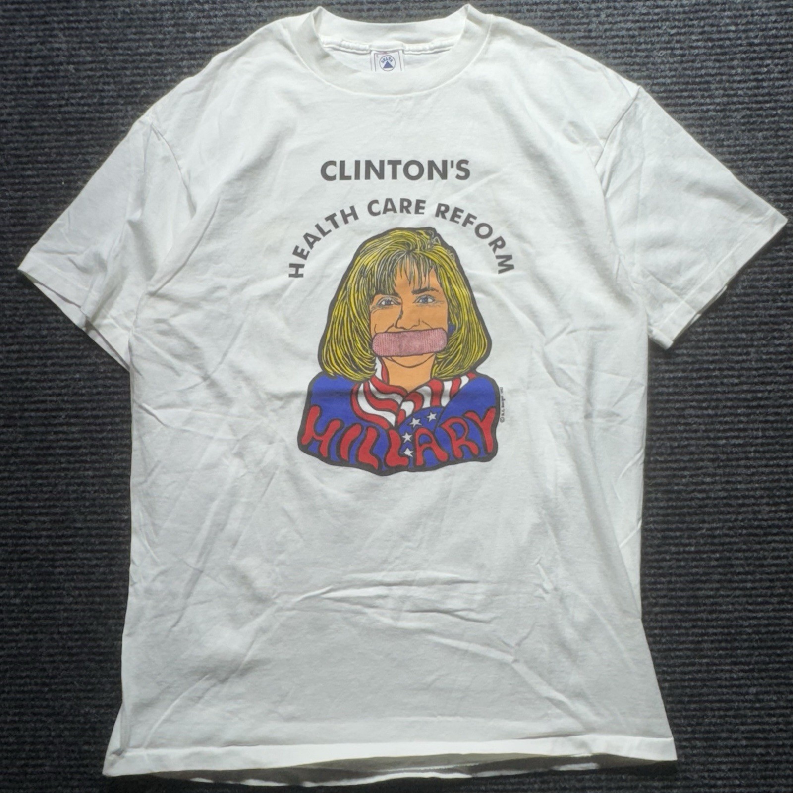 Vintage Clinton Health Care Reform Hillary T Shirt USA Delta 90s Political L