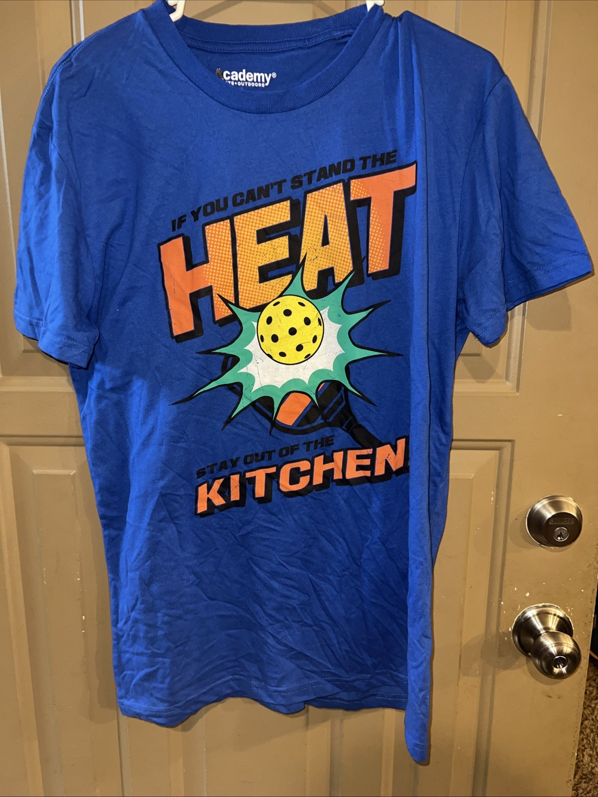 Blue Pickleball Shirt Size xl Can’t Stand Heat Out Of Kitchen