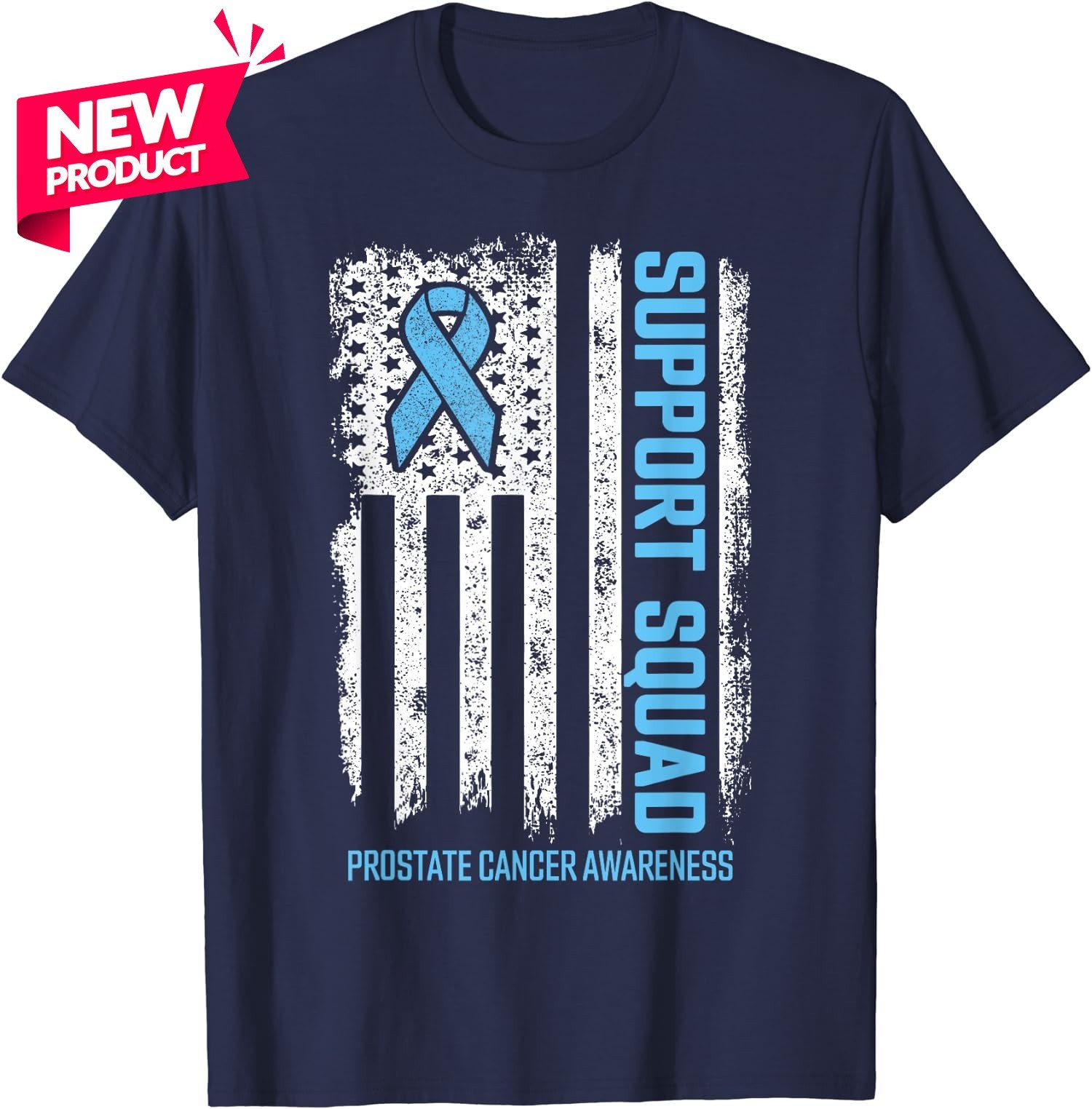 Prostate Cancer Awareness Flag Support Squad Unisex T-Shirt S-5XL gallery