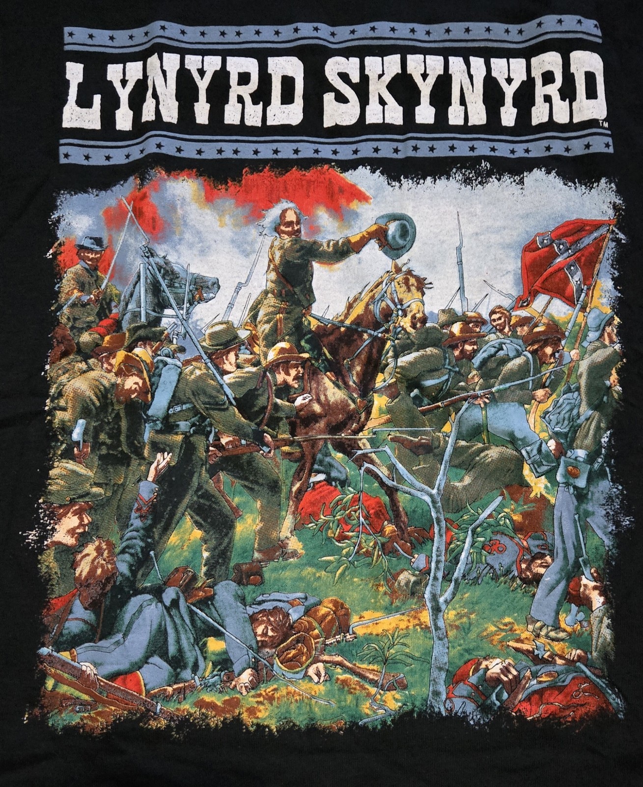 VINTAGE Lynyrd Skynyrd Fan Club Double-Sided Tee Shirt L Black Single Stitch USA gallery