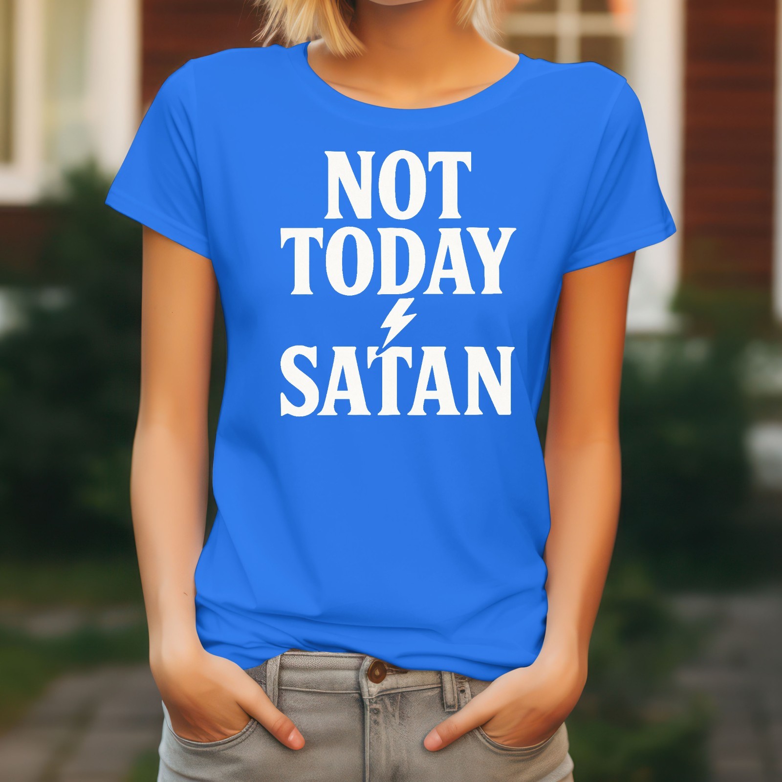 Jesus Men's T-Shirt Christ God Various Sizes Colours Ladies Not Today Satan gallery