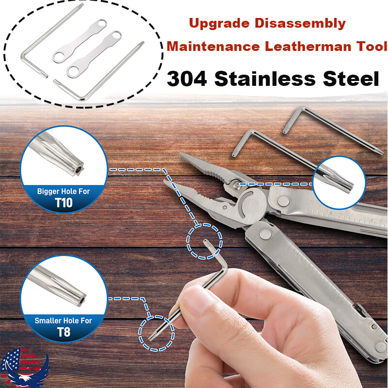 Steel Wrench Set For Leatherman Disassembly Multi-Tools with T8 & T10 Wrench US