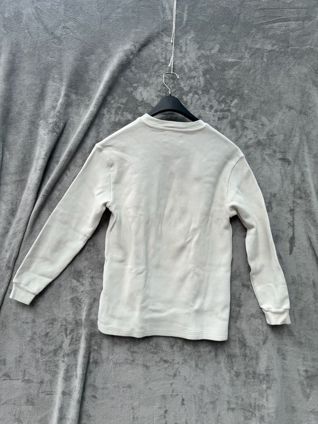 Palace Waffle Longsleeve Spellout Top Soft White/Burgundy gallery