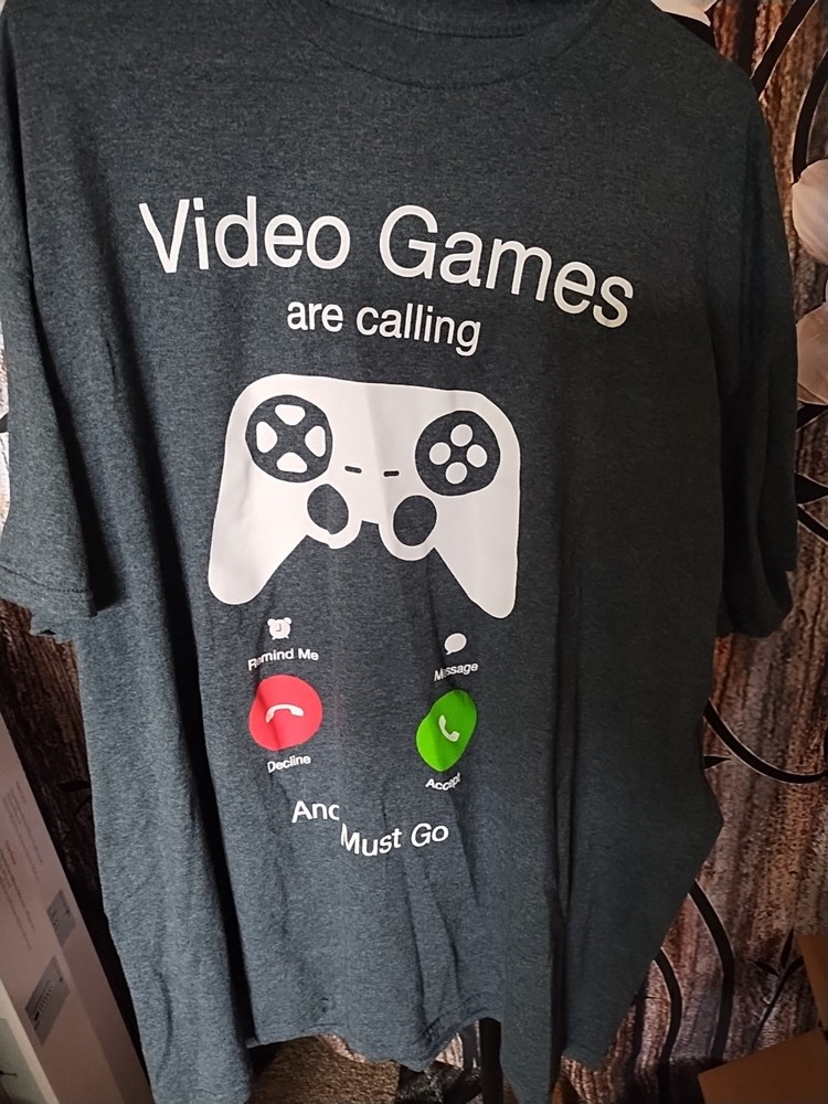 Video Games Are Calling Mens Graphic Tee- 2XL- Gaming