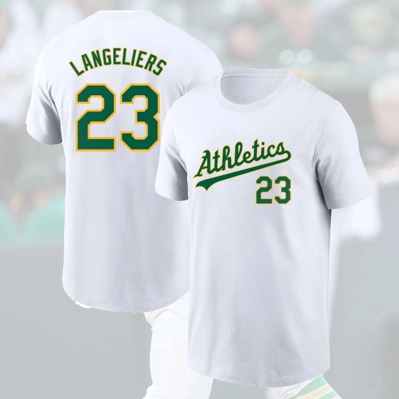 🔥Shea #23 Langeliers Oakland 2025 Name & Number Fan Athletic Gifts gallery