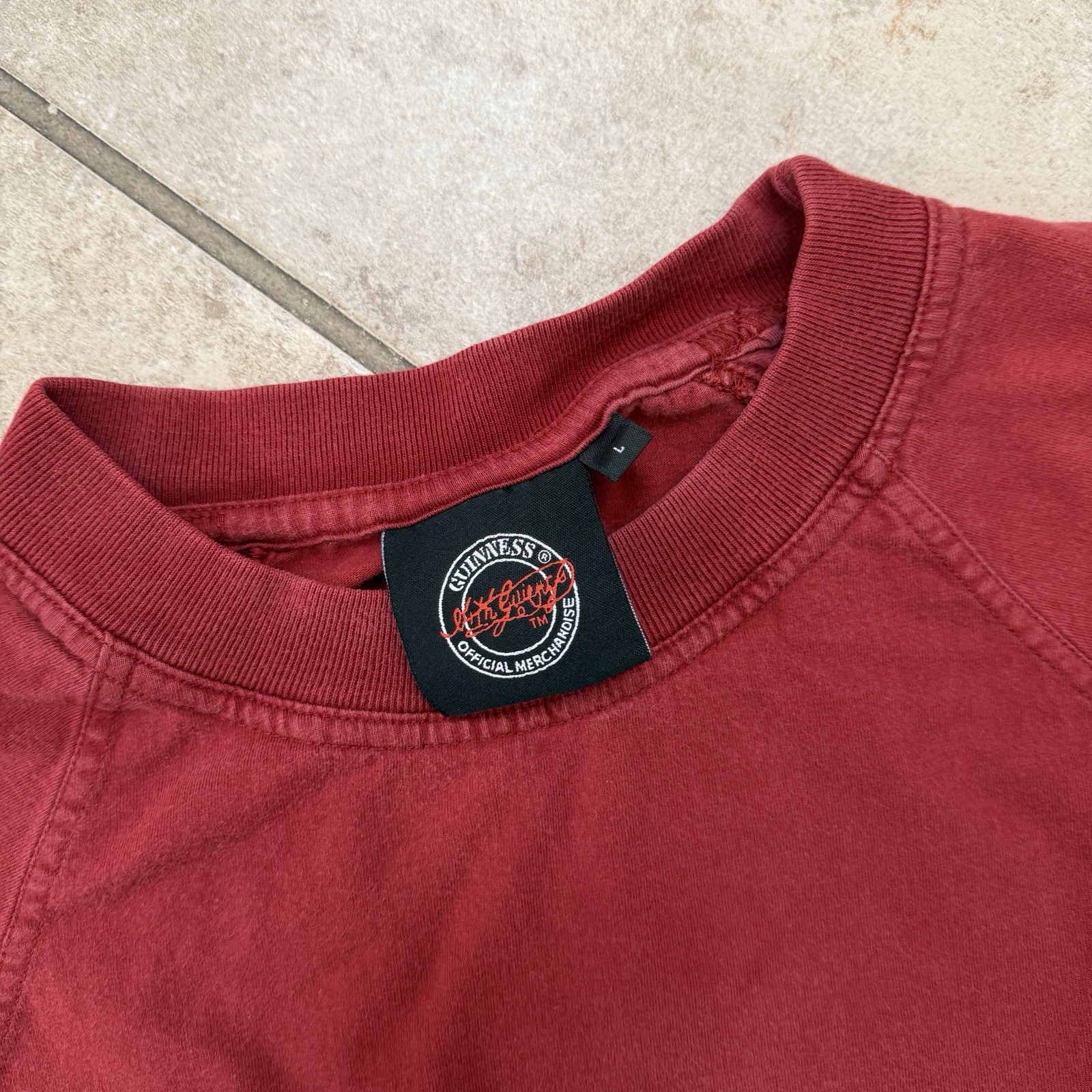 Vintage Guinness Dublin Ireland Raglan T Shirt Mens L Large Faded Red Crewneck gallery
