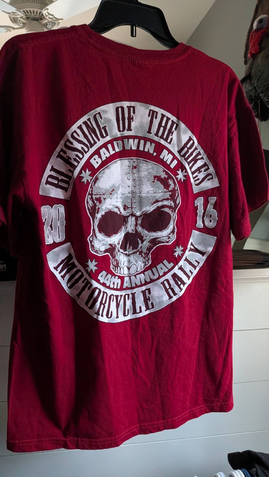 Blessing of the Bikes 2016 44th Annual Motorcycle Rally T-Shirt Crimson Red Larg gallery