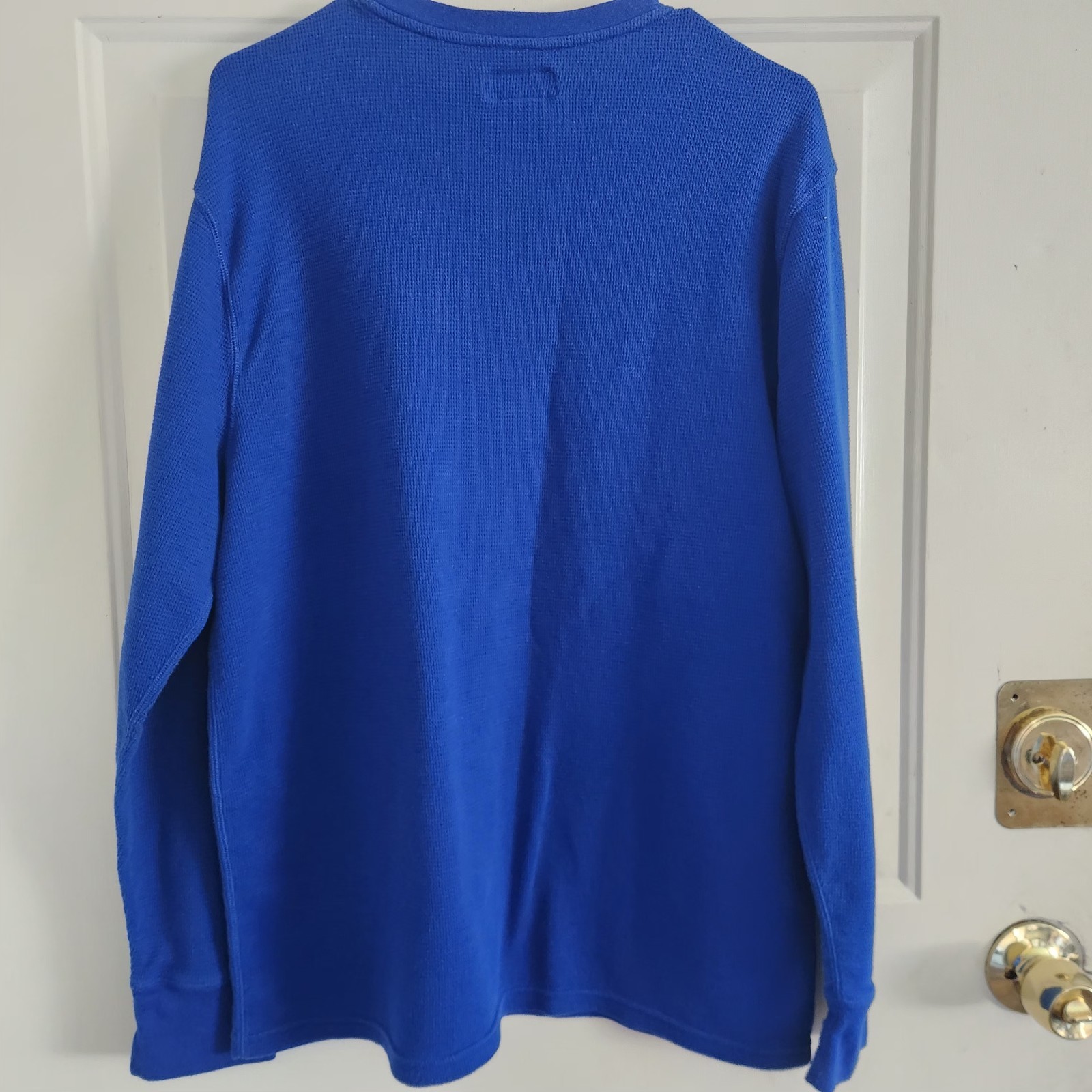 Polo Ralph Lauren Mens XL Blue Thermal Waffle Knit Long Sleeve Poly/Cotton Blend gallery