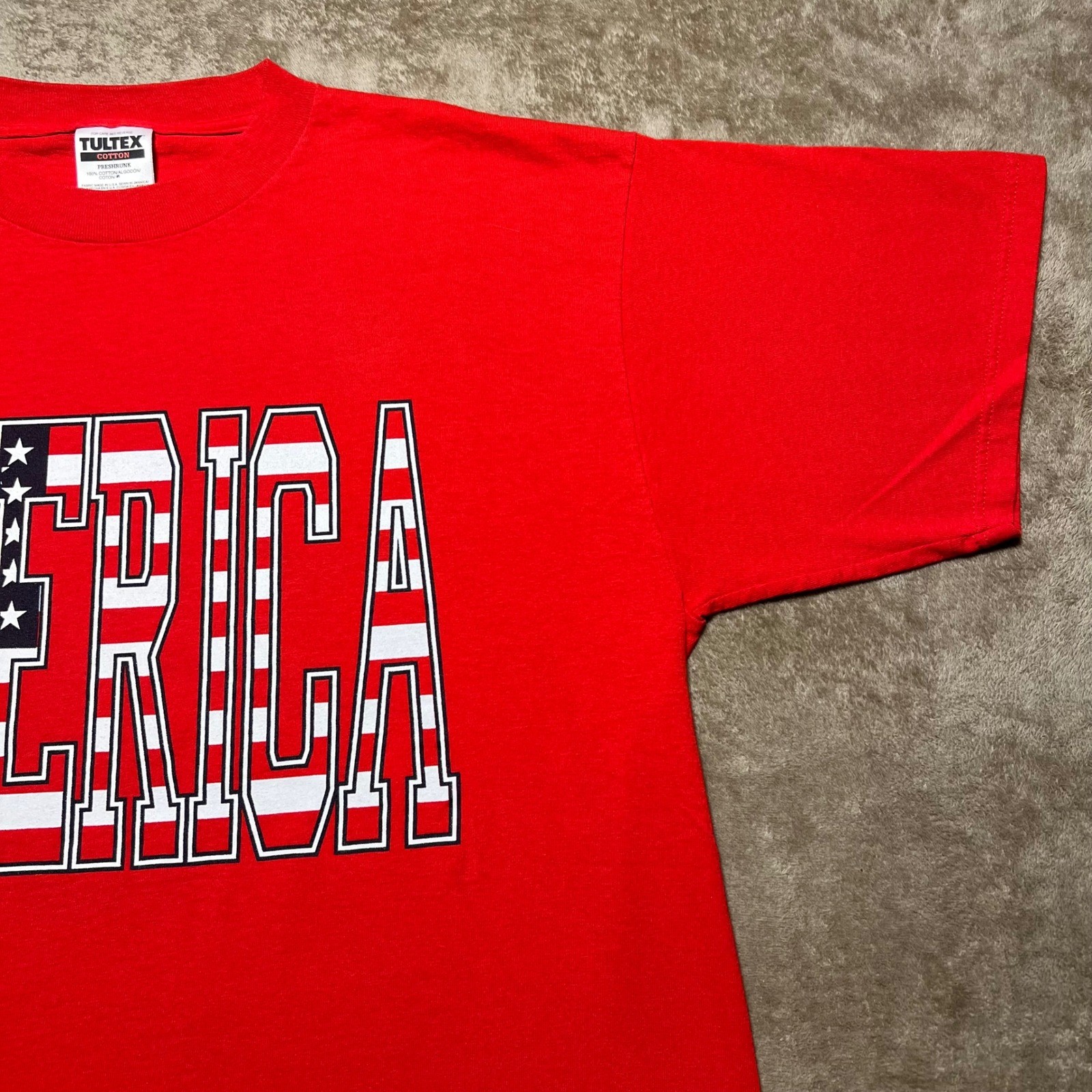 Vintage 90s America T Shirt Mens XL Red Patriotic USA Flag Graphic Tultex Tee gallery