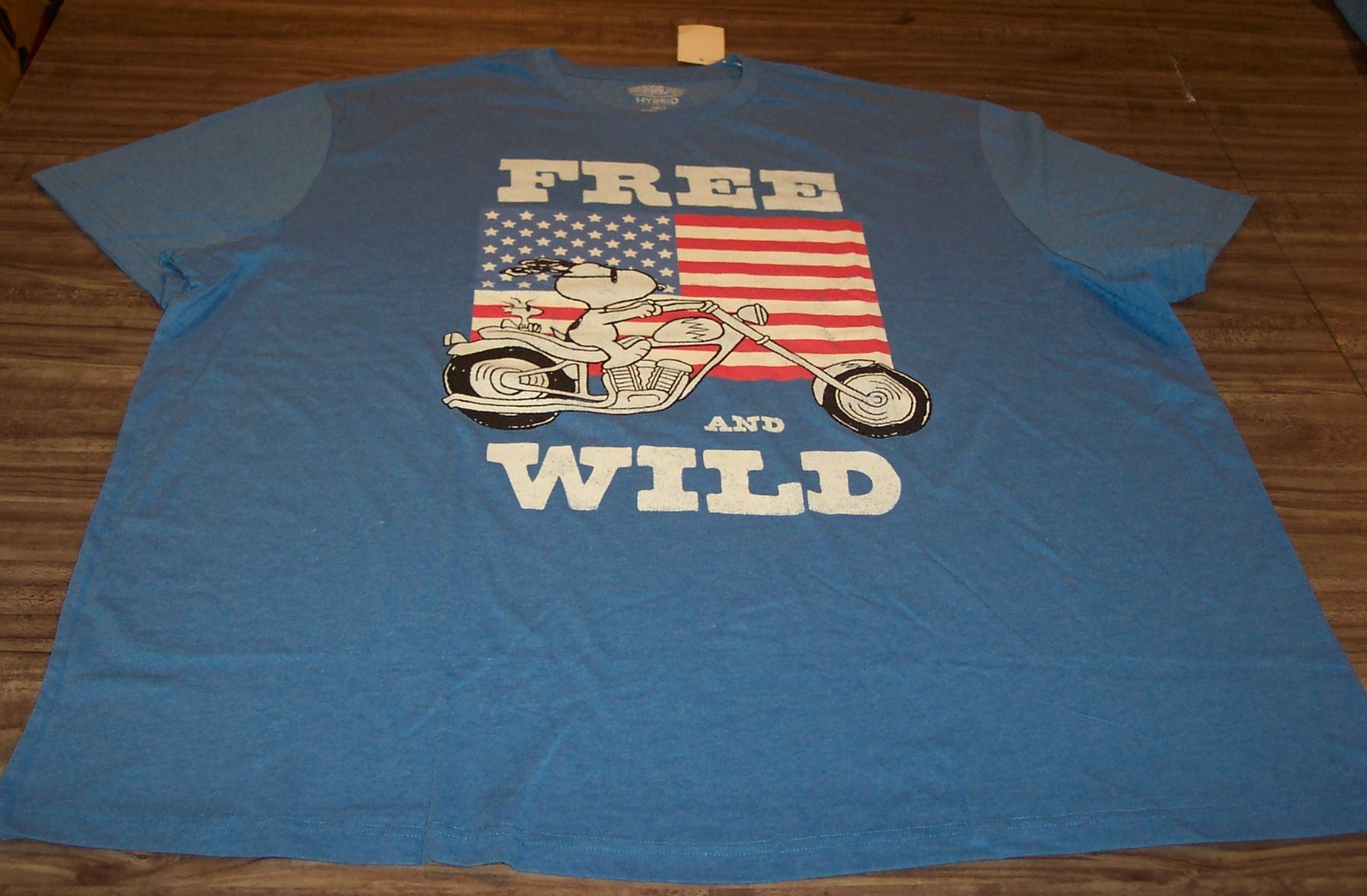 PEANUTS SNOOPY MOTORCYCLE Free and Wild T-Shirt Big and Tall 3XL 3XLT NEW gallery