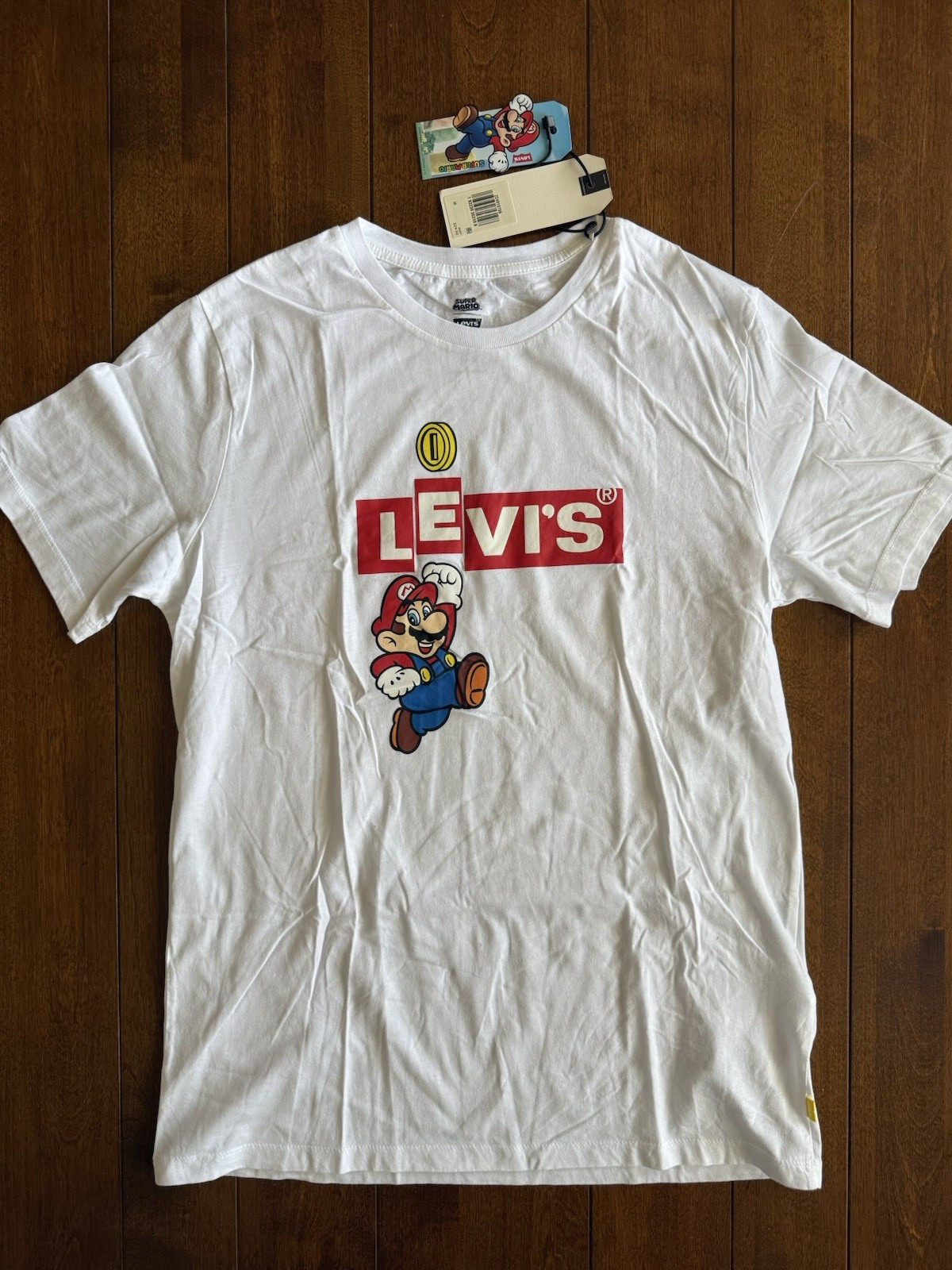 Levi’s x Super Mario Men’s White Graphic Print Crew Neck T-Shirt Size M 2020