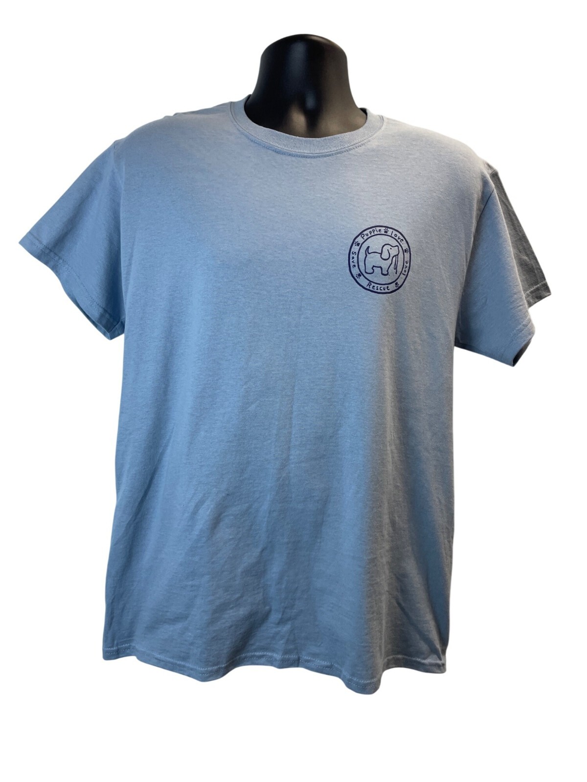 Puppie Love Dog Graphic T-Shirt Blue Men Gildan Ultra Size M – New