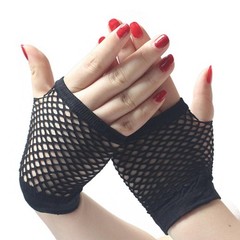 Fishnet Gloves Short Nylon Mesh Fingerless 80s Costume Wedding Party