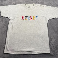 Vintage Mickey & Co. T-Shirt Mens OSFA Heather Gray Embroidered Single Stitch