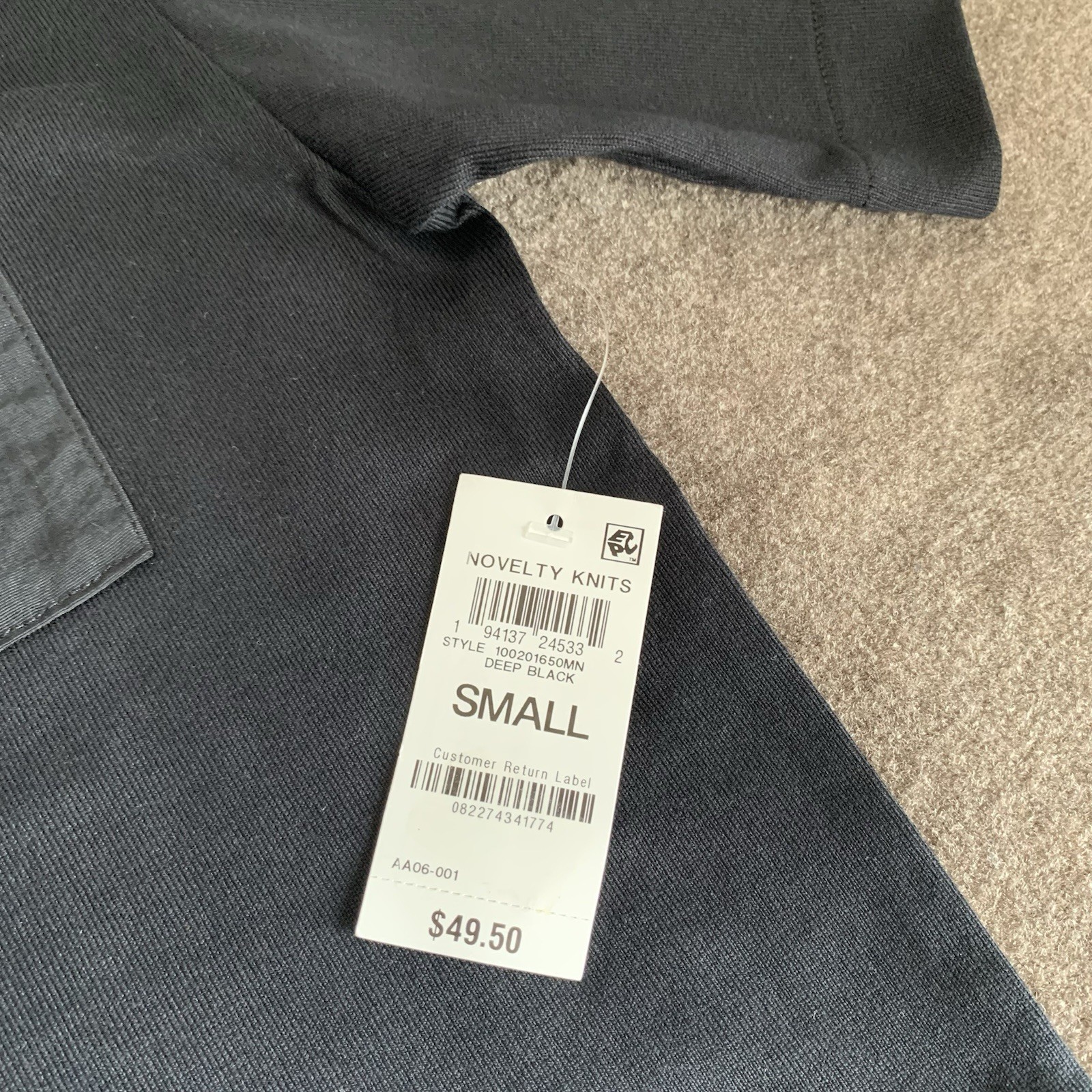 Mode of One Men's Size Small Mixed Relaxed-Fit French Terry Zip Pocket T-Shirt gallery