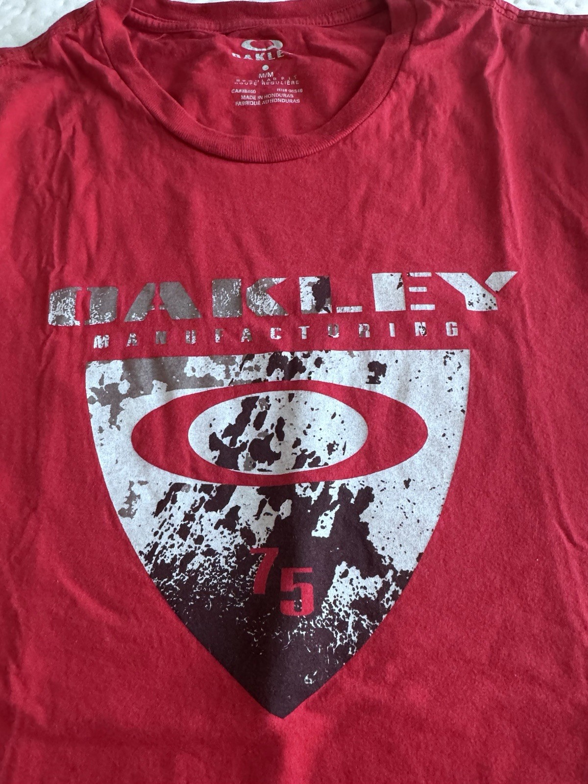 Oakley Men's Red Graphic Logo Crew Neck Short Sleeve Cotton T-Shirt M Regular gallery
