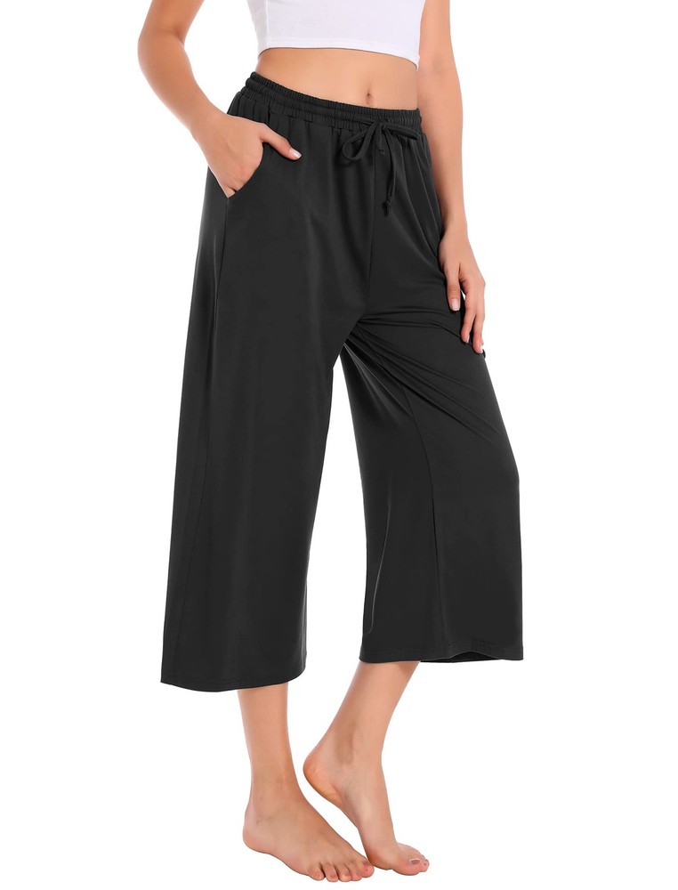 Workout Shorts Wide Leg Pants for Summer Capris,Sports Lounge Pants with Pock…