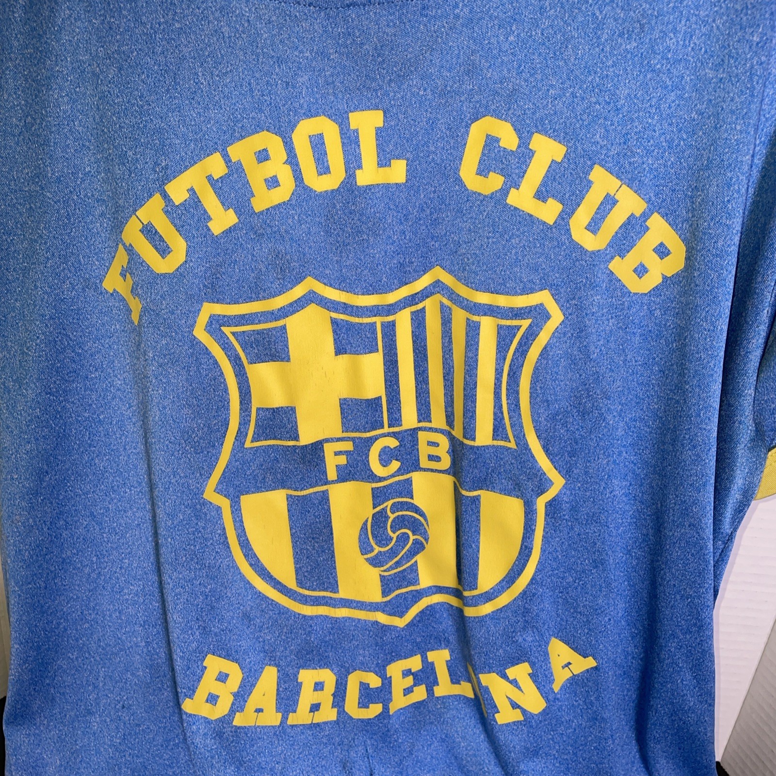 FC Barcelona Men's T Shirt Short Sleeve Shirt Size Medium Has Some Wear, Stain gallery