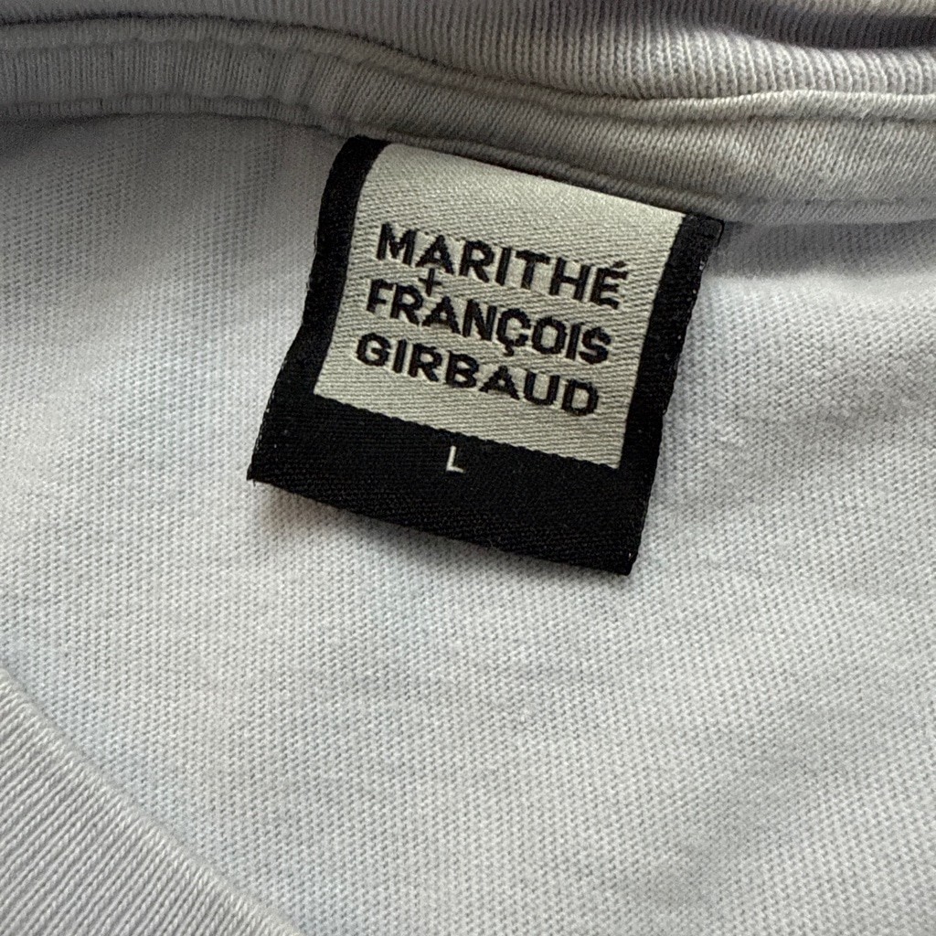 Vintage Marithe Francois Girbaud Graphic T Shirt Mens L Gray Puff Print Y2K gallery