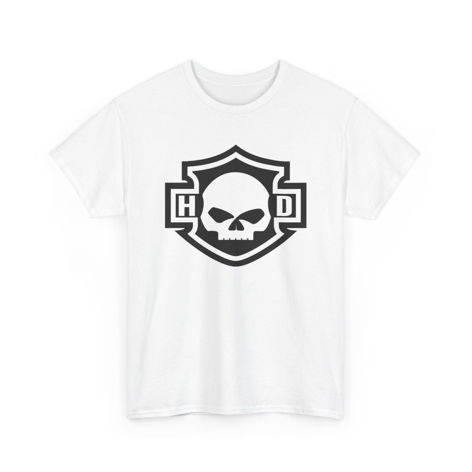 Skull Shield Logo T-Shirt | Motorcycle Skull Emblem Tee gallery