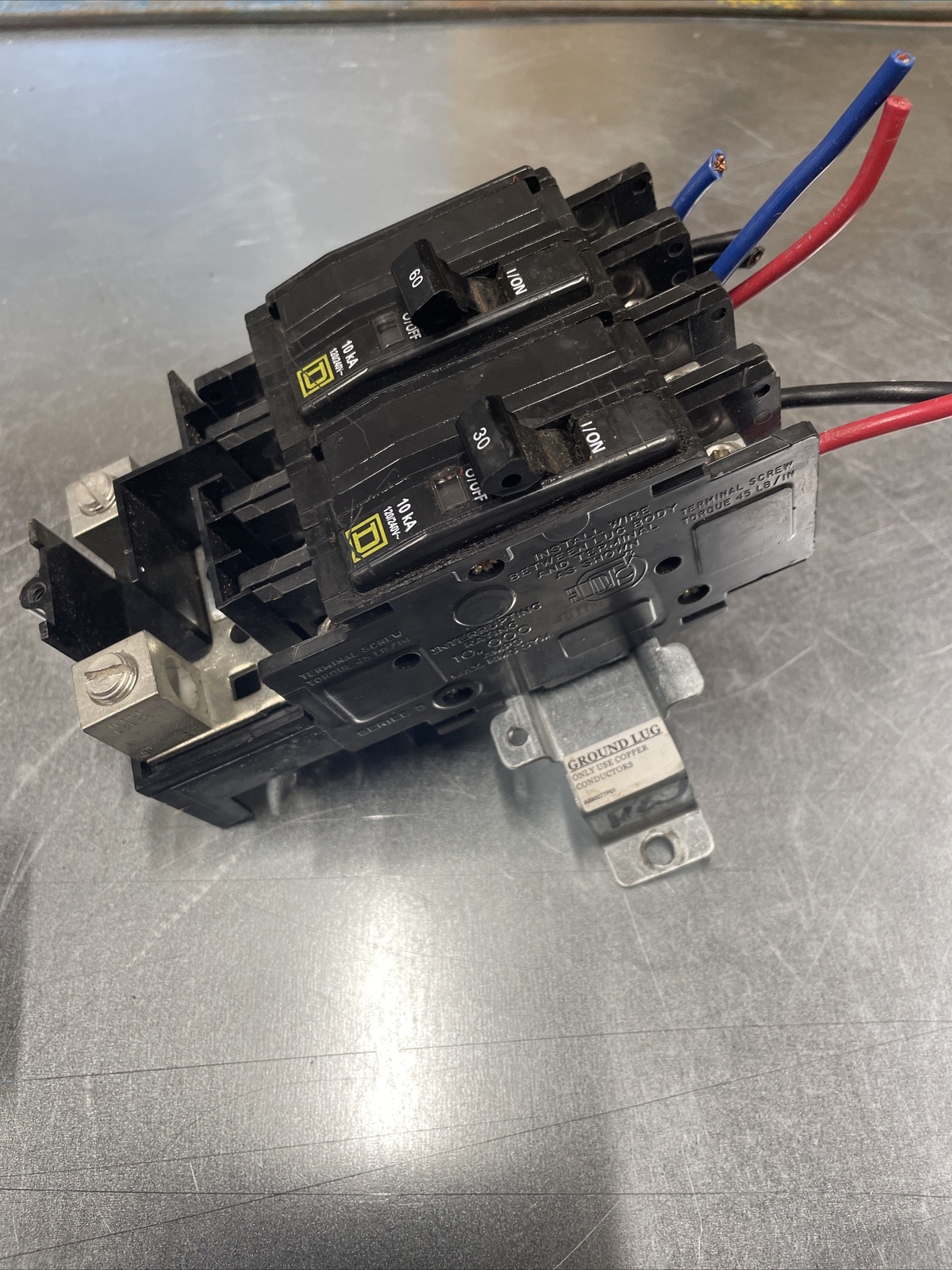Square D Circuit Breakers, 60amp/30amp With Q0U141 Single Feed, Din Rail Mount