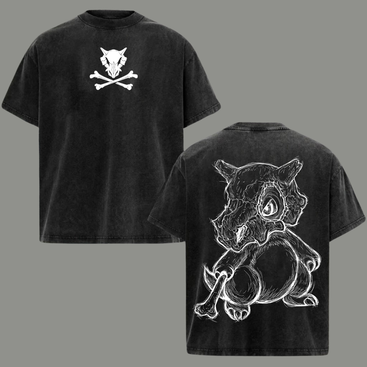 Cubone Acid Washed T-Shirt Anime Unisex Oversized Men Top Clothing Gift 2026 gallery