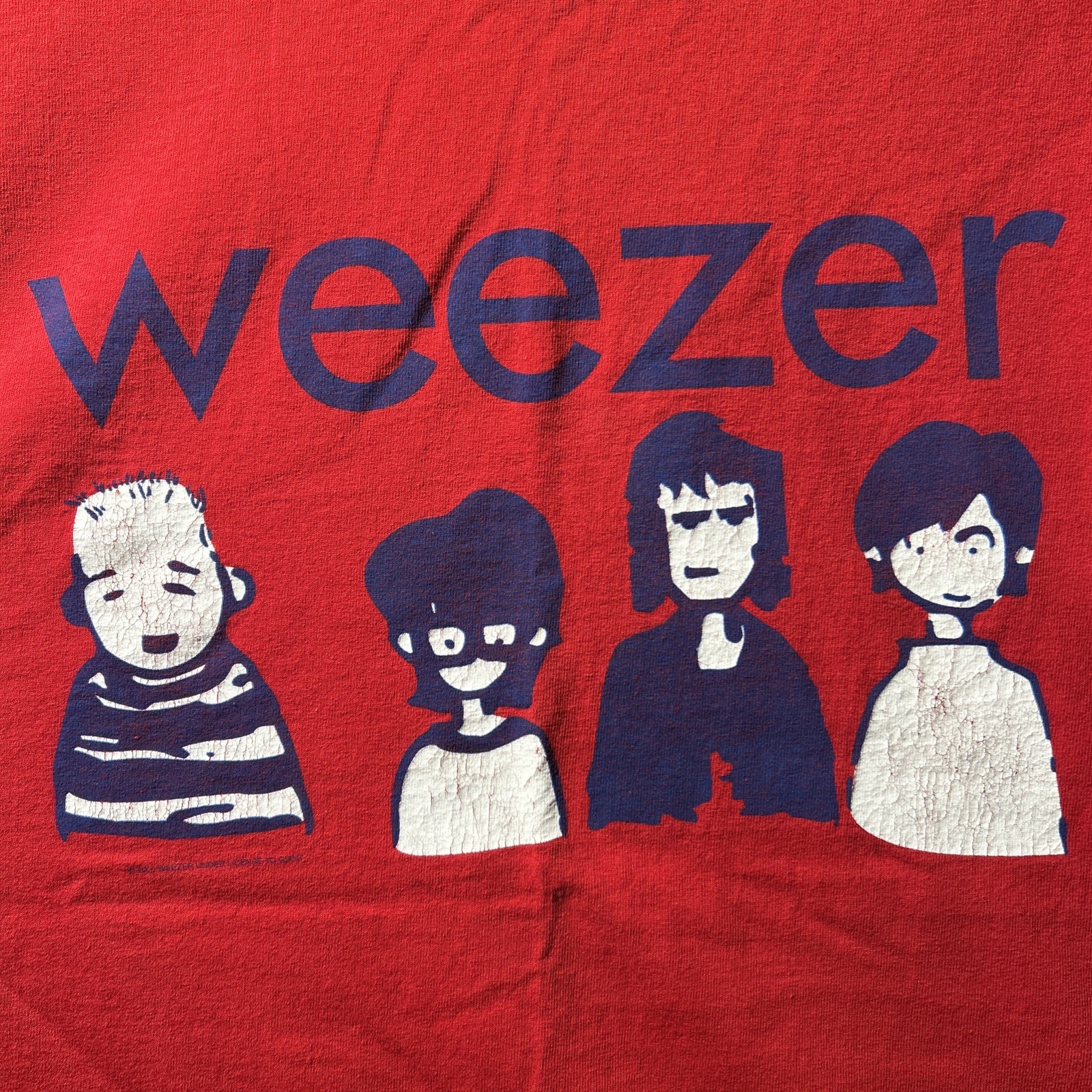 Vintage Weezer Band T Shirt 2000 Red Cartoon Graphic NO TAG Size Large gallery