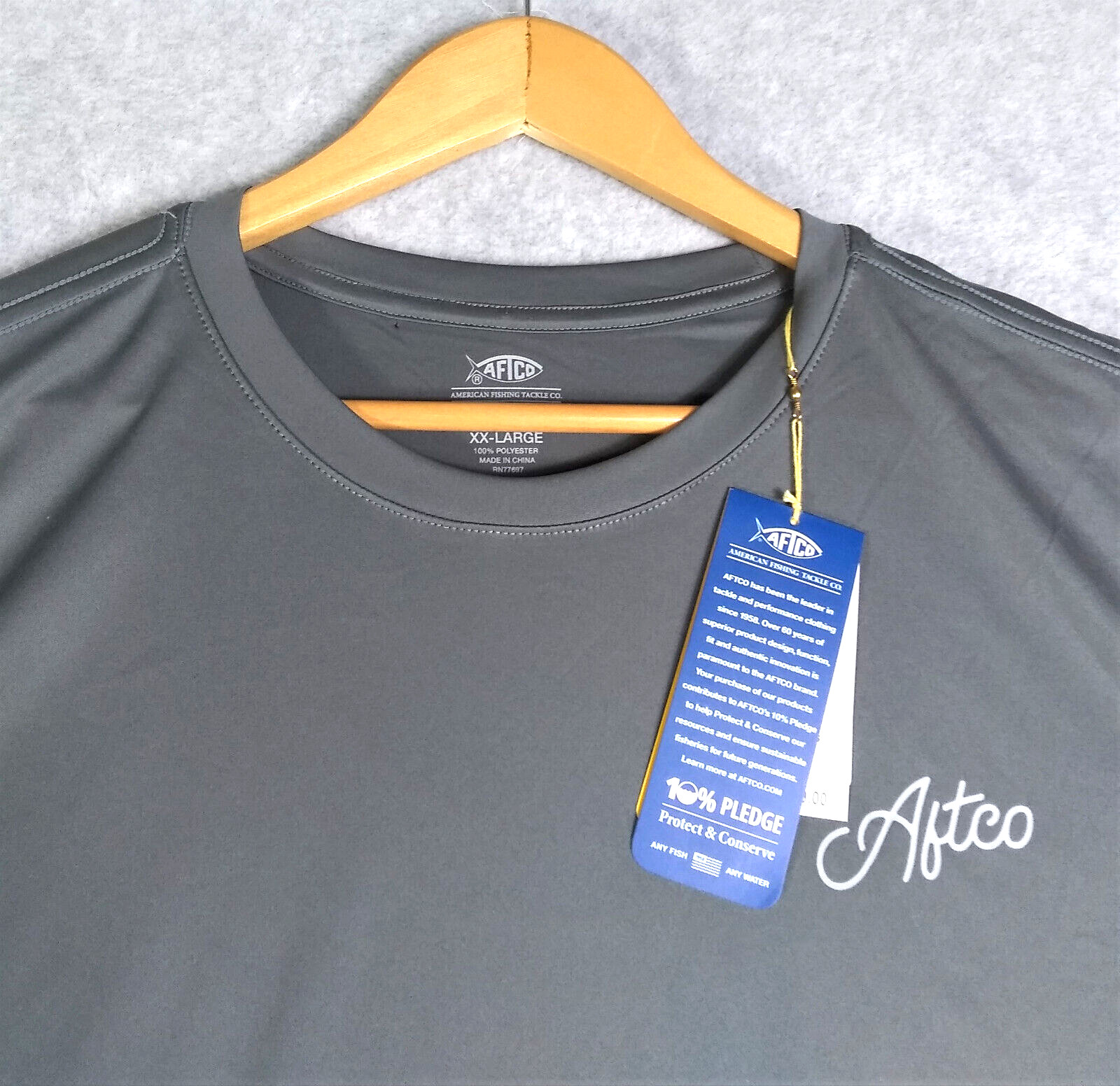 AFTCO AFTech Momentum Fishing Shirt Mens 2XL Gray Long Sleeve UPF Sunblock NEW gallery