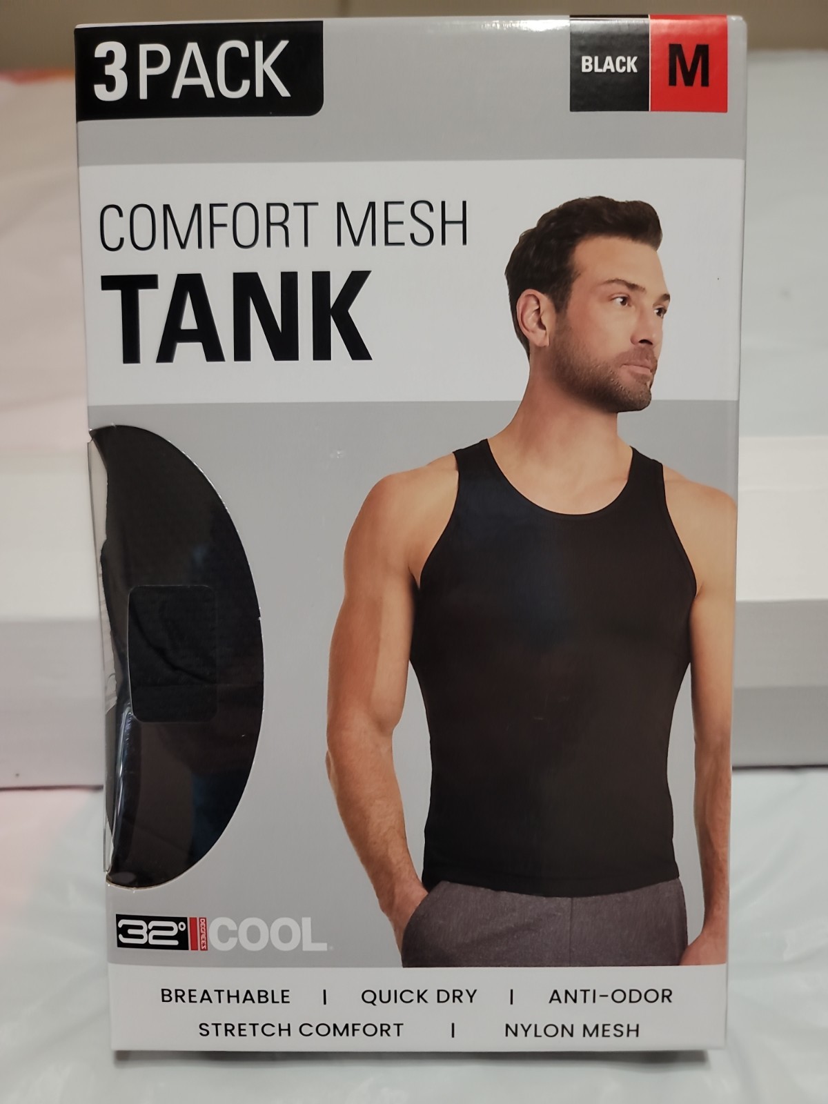 Brand New 32 Degrees Cool Men's Comfort Mesh Tank Tops - 3 Pack Black Medium gallery