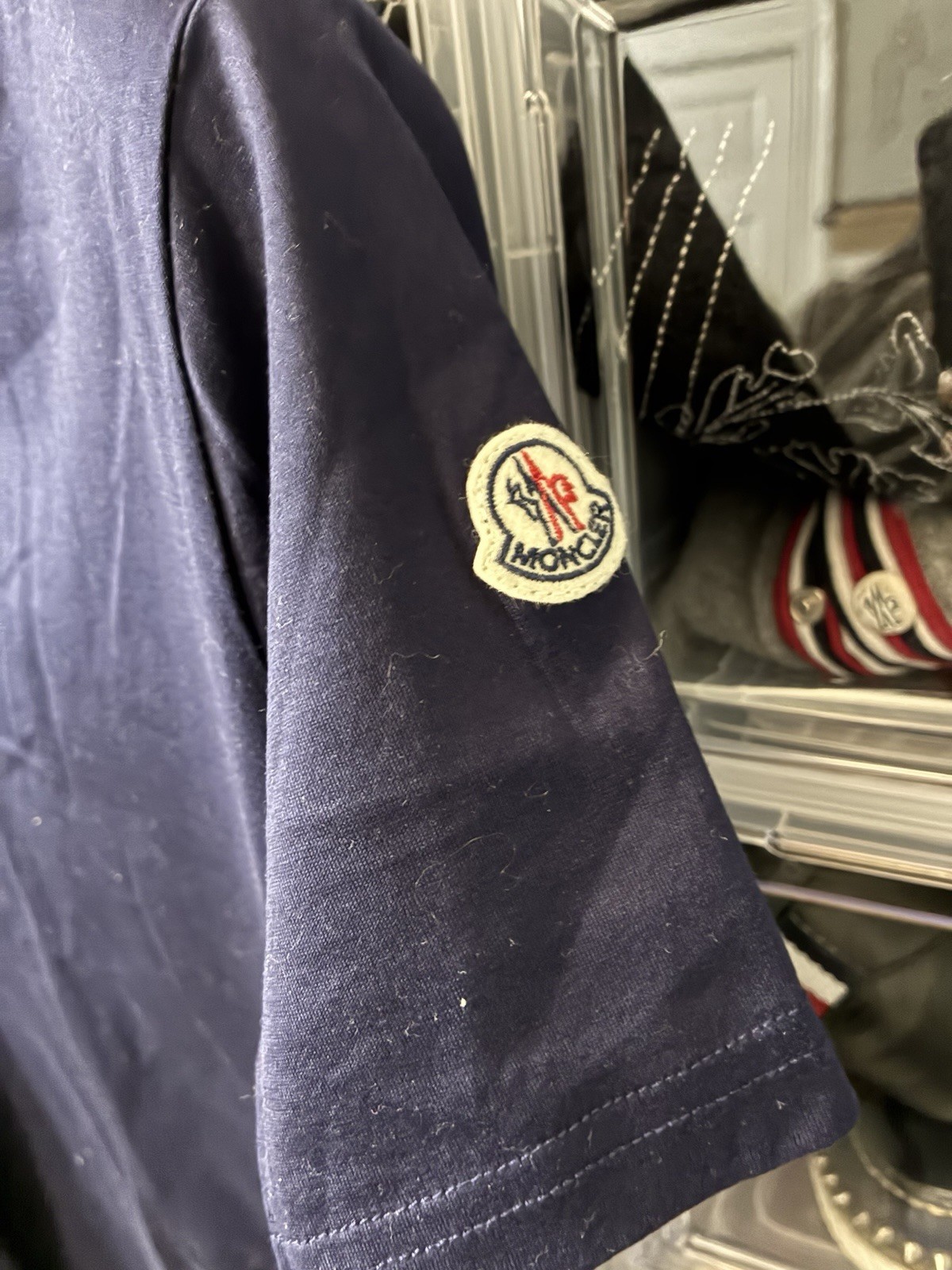 Moncler Shirt Mens Slim Fit Logo Patch Crewneck Short Sleeve $395 gallery
