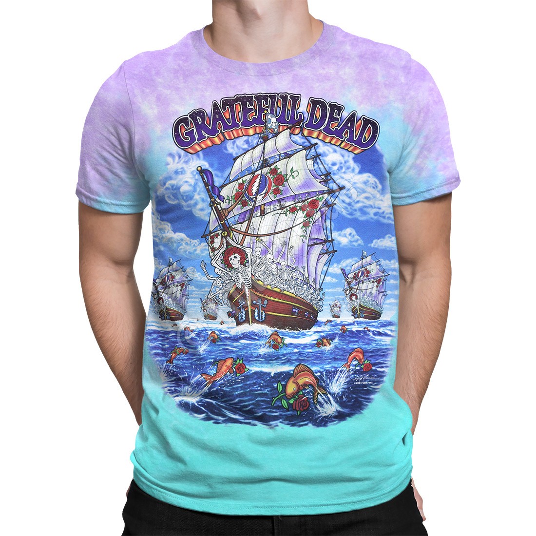 Grateful Dead Ship Of Fools Tie-Dye T-Shirt Liquid Blue gallery