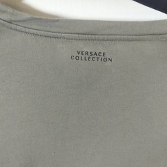 Versace Collection Medusa Graphic T-Shirt Olive Green Grey Mens Crew Neck Tee