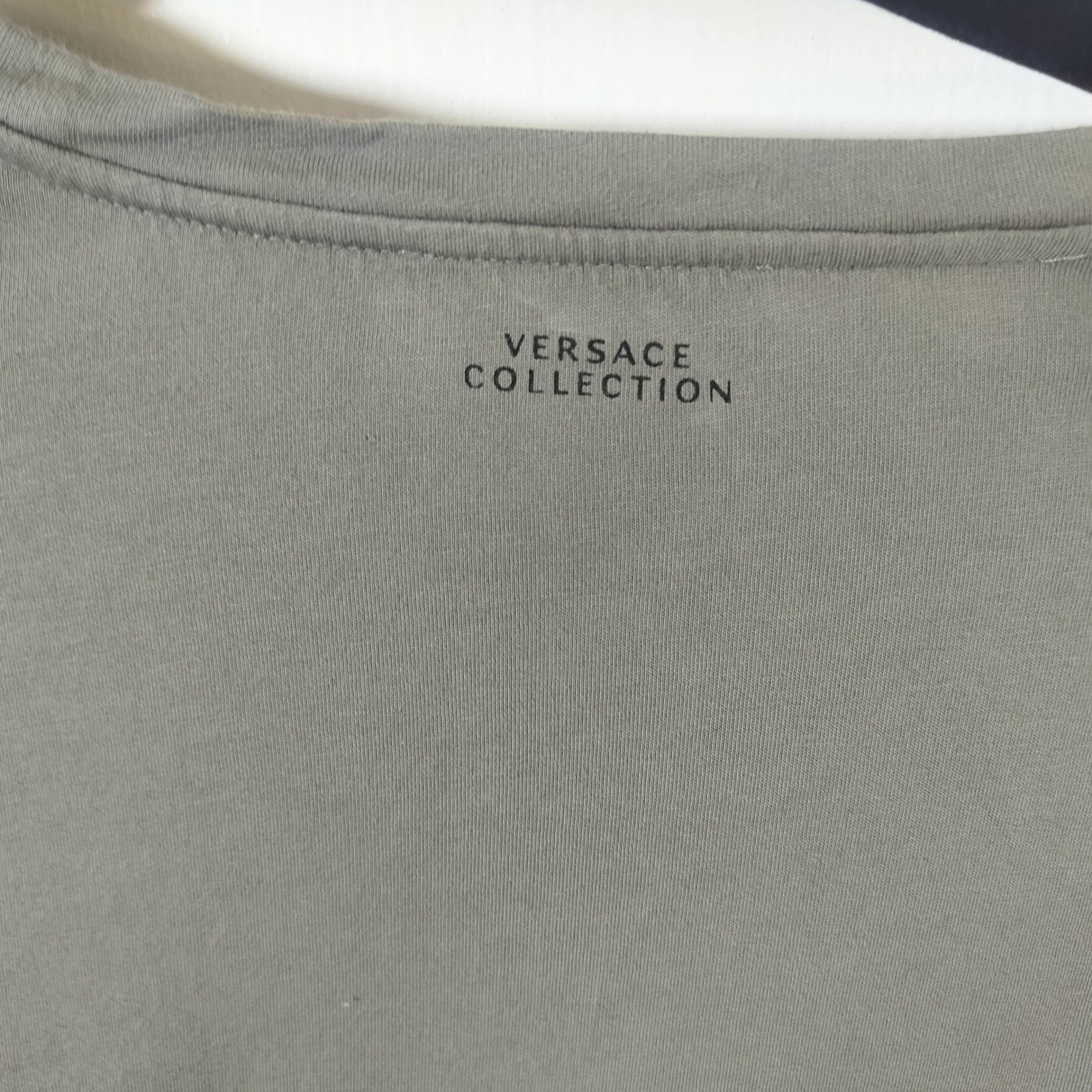 Versace Collection Medusa Graphic T-Shirt Olive Green Grey Mens Crew Neck Tee gallery