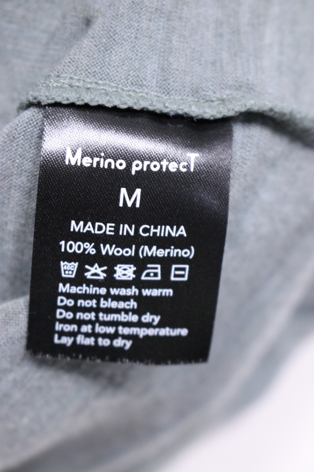 Merino Protect Long Sleeve Tee Mens M Gray Green Base Layer Crew Neck 100% Wool gallery