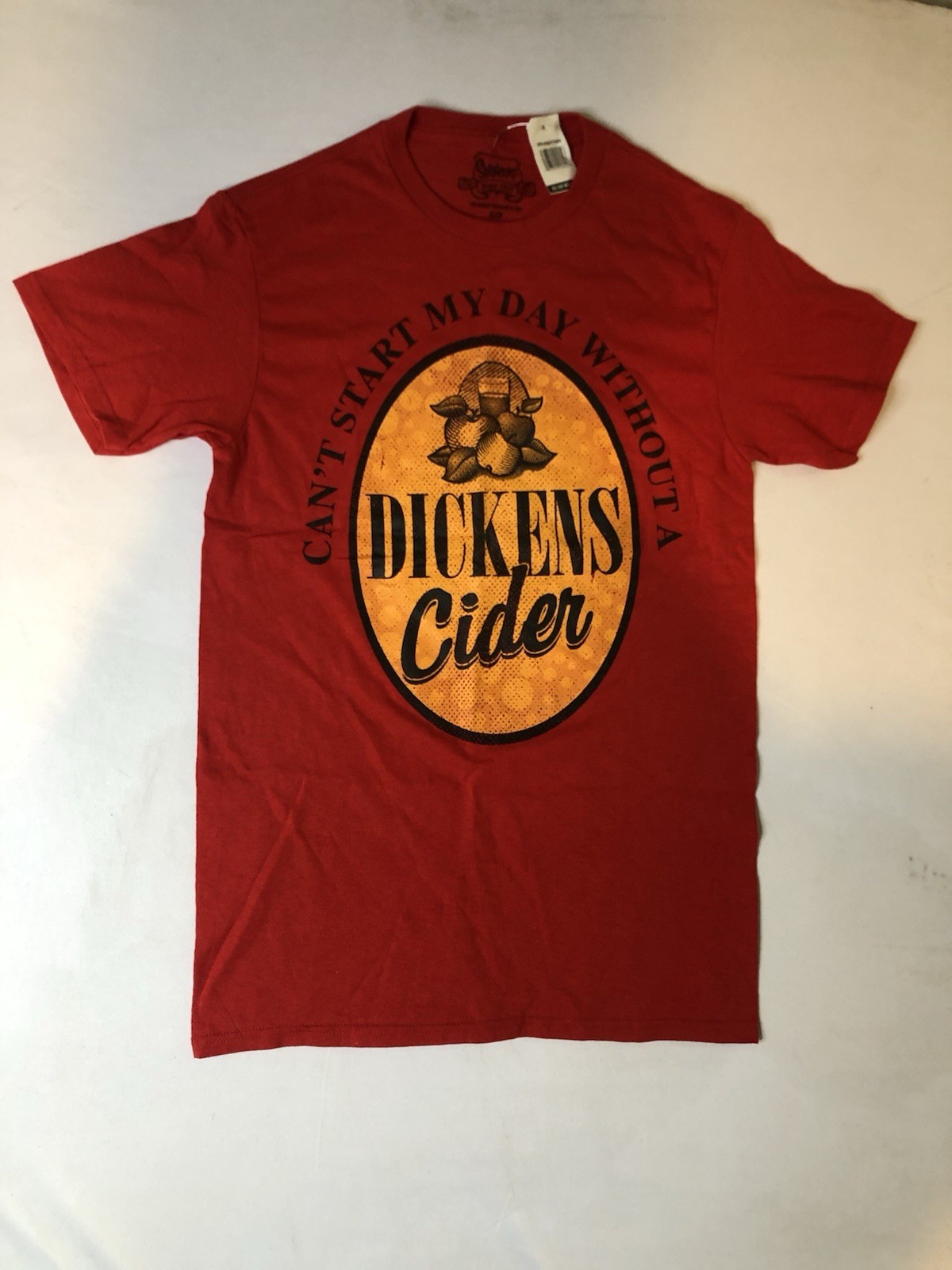 Can’t Start my Day Without A Dickens Cider T-Shirt Logo Graphic Size S gallery