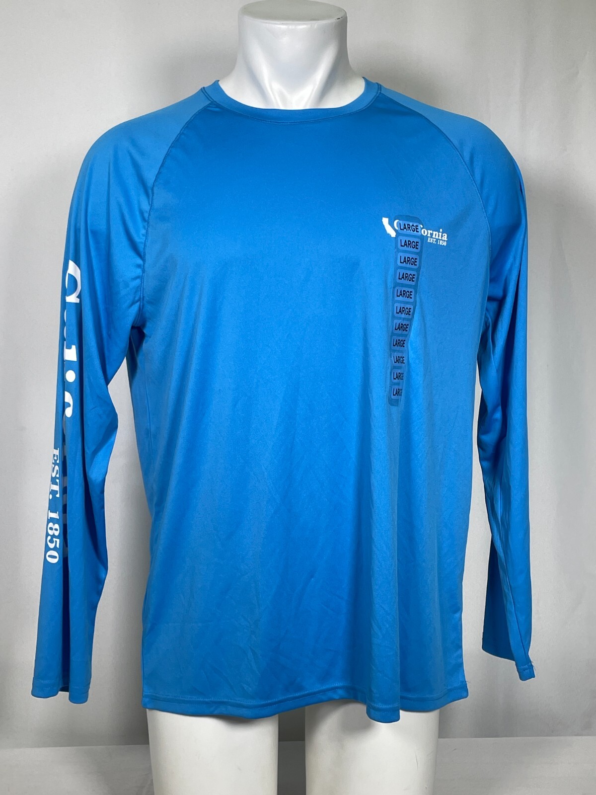 California State Of Mine Long Sleeve Blue Active UV Shirt Men’s LARGE NWT