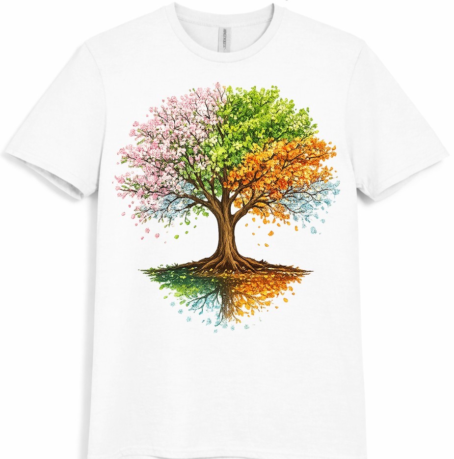 Tree Four Seasons T Shirt Colorful Spring Summer Fall Winter Graphic Tee gallery