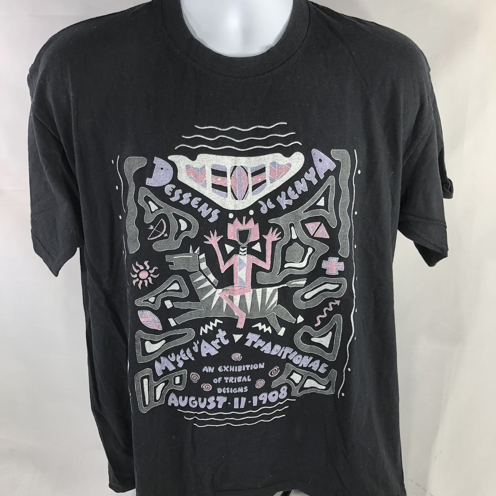 VTG Dessens De Kenya Musee D’Art Museum by Blondie & Bruno Shirt USA Made Stitch gallery