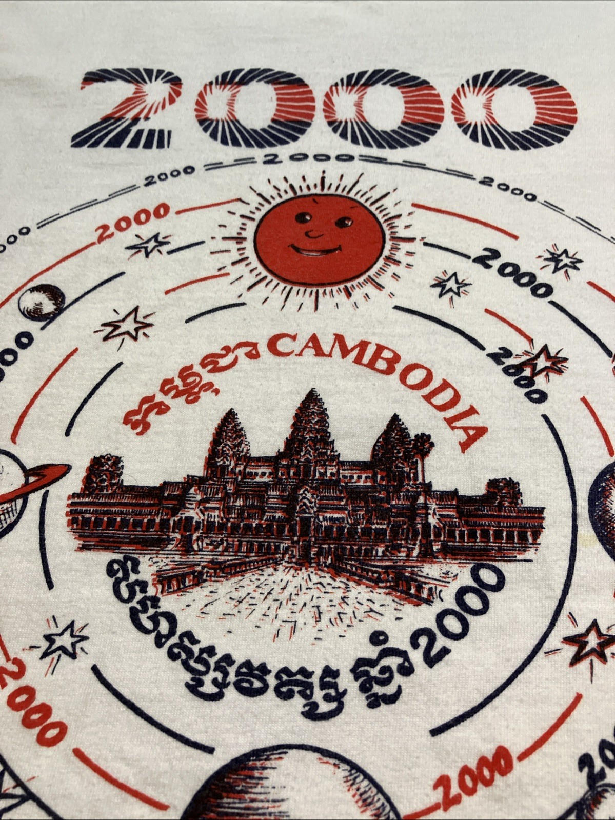 Rare VTG Cambodia Welcome You To The New Millennium Travel Tee Shirt 2000 M gallery